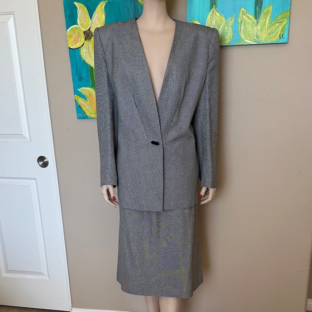 Kasper Gray Women's Blazer and Skirt Set